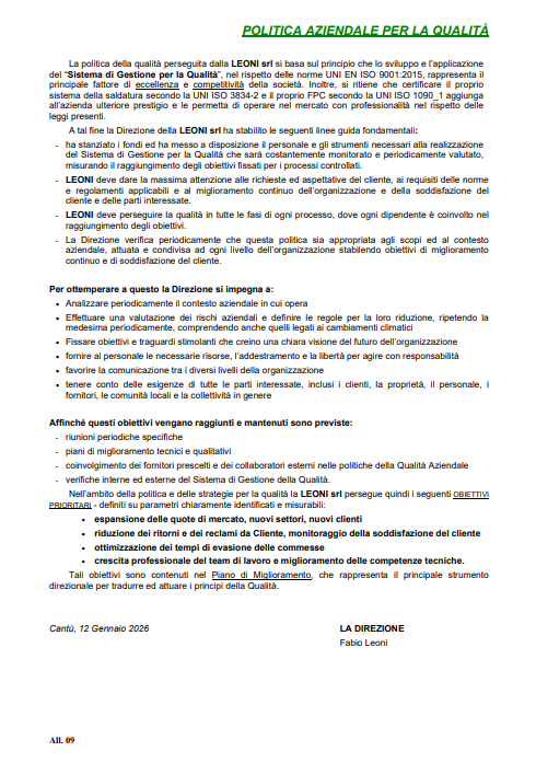politica-aziendale-qualit&agrave;